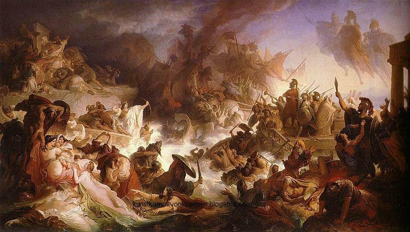 Wilhelm von Kaulbach Battle of Salamis oil painting image